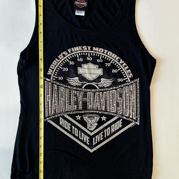 Women’s Harley-Davidson Black Crew Neck Tank Top Size Small - Picture 4 of 11